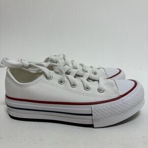 Converse All Star Sneakers Toddler Kids Size 13 White Canvas Low Top - New